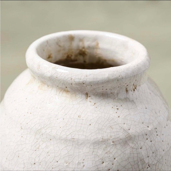 Magnolia “Marie” Tall Distressed Crackle Ceramic Vase - Picture 4 of 7